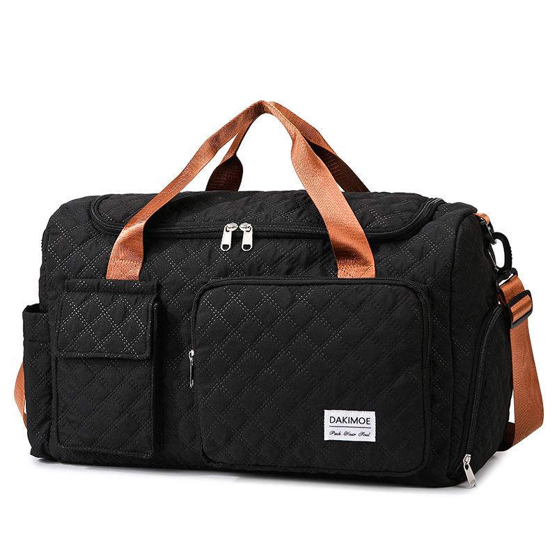 Bolsa de ejercicios de tendencia en relieve de diamante de gran capacidad de almacenamiento de zapatos separación seca y húmeda bolsa de yoga bolsa de viaje plegable