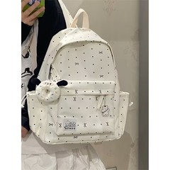 跨境批发书包初中高中生少女心波点蝴蝶结百搭高颜值女学生双肩包