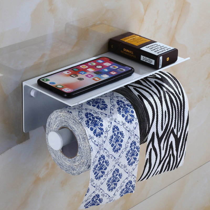 Espacio directo de fábrica de aluminio de doble rollo de teléfono móvil titular de tejido alargado titular de papel higiénico