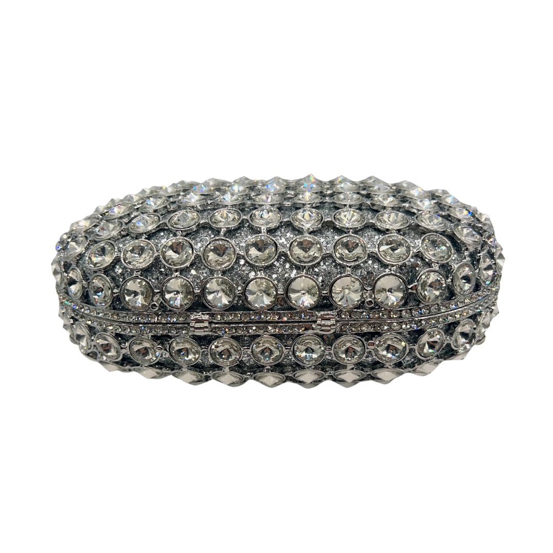 Túi clutch nữ đính đá pha lê lấp lánh cầm tay dự tiệc — bạc, Tùy chỉnh màu khác chi tiết 4