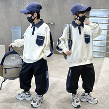 男童春秋卫衣套装2025新款中大童休闲运动春秋装儿童酷帅韩版男孩