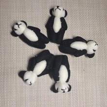 现货6cm熊猫拉毛绒关节熊迷你兔公仔挂件小号拉毛布棕色耳环配件