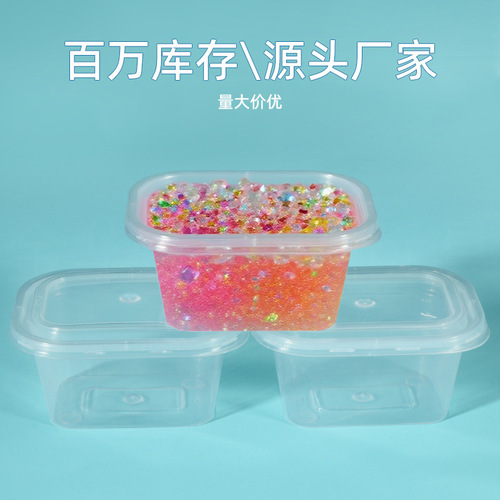 Crystal Clay Transparent Small Box Storage Box Plastic Box 100ml Flat Lid Box New Material Box