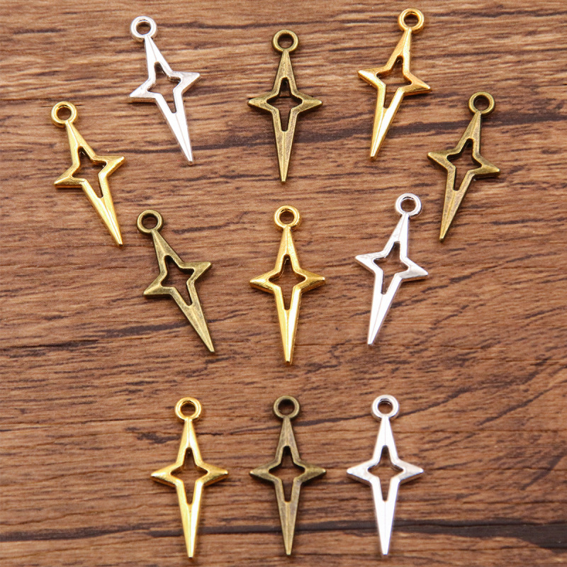 3 color 10*22mm natural charm hollow stars pendant mobile phone bags pendant DIY jewelry accessories 3 color 10*22mm natural charm hollow stars pendant mobile phone bags pendant DIY jewelry accessories
