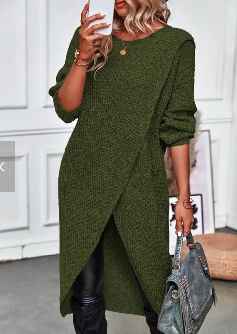Giacca lunga in maglia da donna_voghion.com