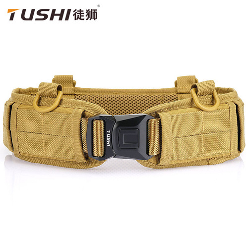 Outdoor tactical belt for men and women, multifunctional quick-drying buckle girdle training nylon canvas CS suit girdle belt
