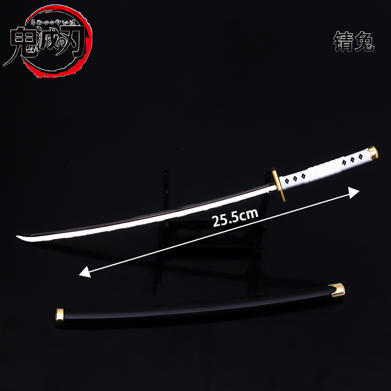 Ghost Blade japonés rueda cuchillo columna de roca columna de insectos columna de carbón Zhilang columna de sonido Xia columna con vaina de aleación modelo de arma decoración 25CM