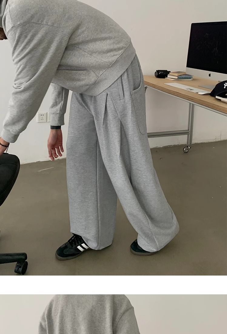 Men's Clothing Retro Spring Structure Cut Scimitar Sweatpants Men And Women Loose Casual Straight Sports Pants Trend_viptrois.com