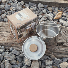Outdoor portable stainless steel instant noodle pot multi-functional camping detachable kettle picnic leisure fishing coffee pot