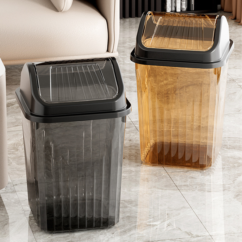 Living Room Kitchen Hotel Trash Can Home Bathroom Flip-Top Large-Capacity Trash Can Office Thickened Paper Basket with Lid