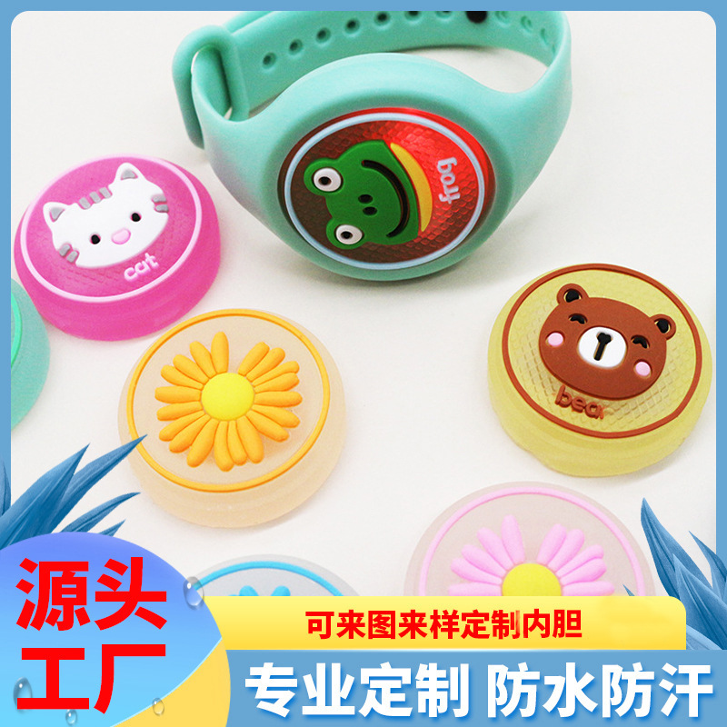 Pulseras de aceite esencial de dibujos animados revestidas de reloj giroscopio pulseras para bebés al aire libre pegado antihidratación anti sudor hebilla electrónica personalizada