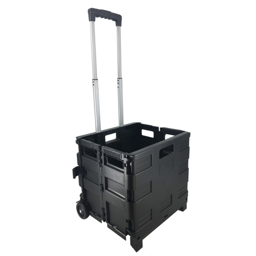 Wholesale plastic folding push cart outdoor storage box portable minimalist stall cart