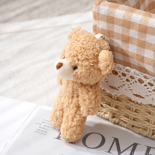 Factory Wholesale Blush Connected Bear Plush Toy Keychain Bag Decoration Figurine Festival Small Gift
