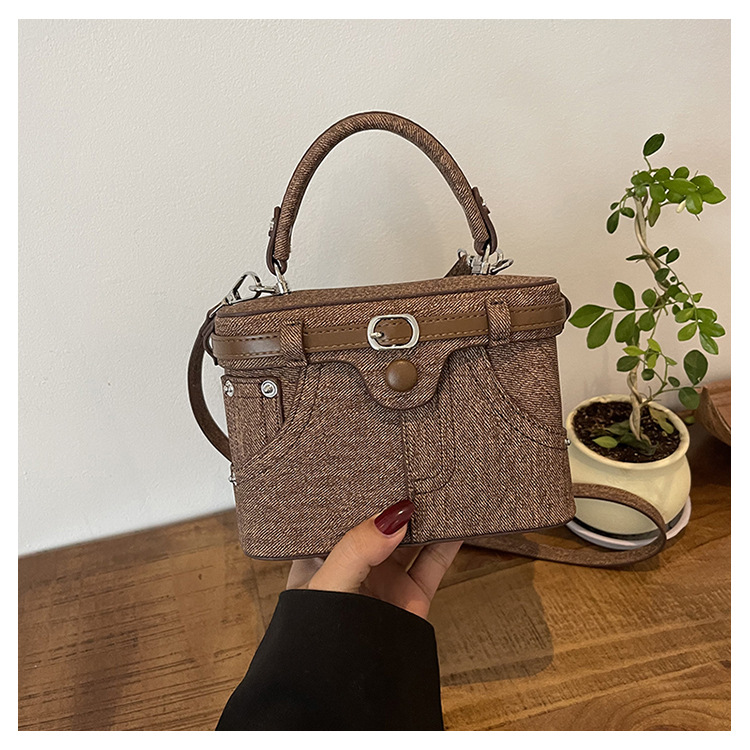 Bolso de tendencia transfronteriza para mujeres 2026 nuevo paquete de caja de textura extranjera nicho simple mochila pequeña bolsa cuadrada image 10