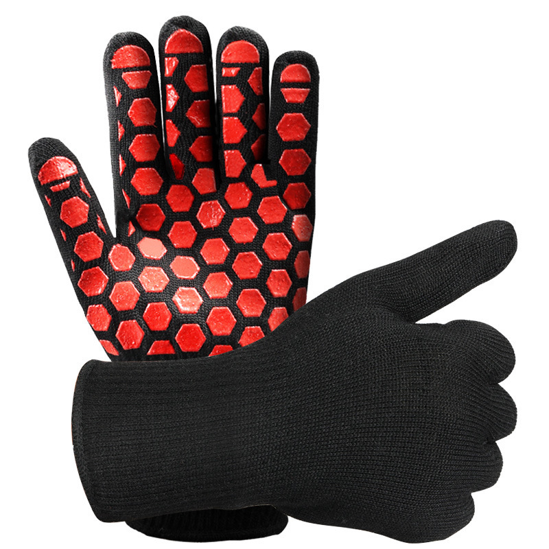 Sietu Aramid barbecue oven High temperature resistance glove heat insulation Anti scald Microwave Oven BBQ household glove goods in stock