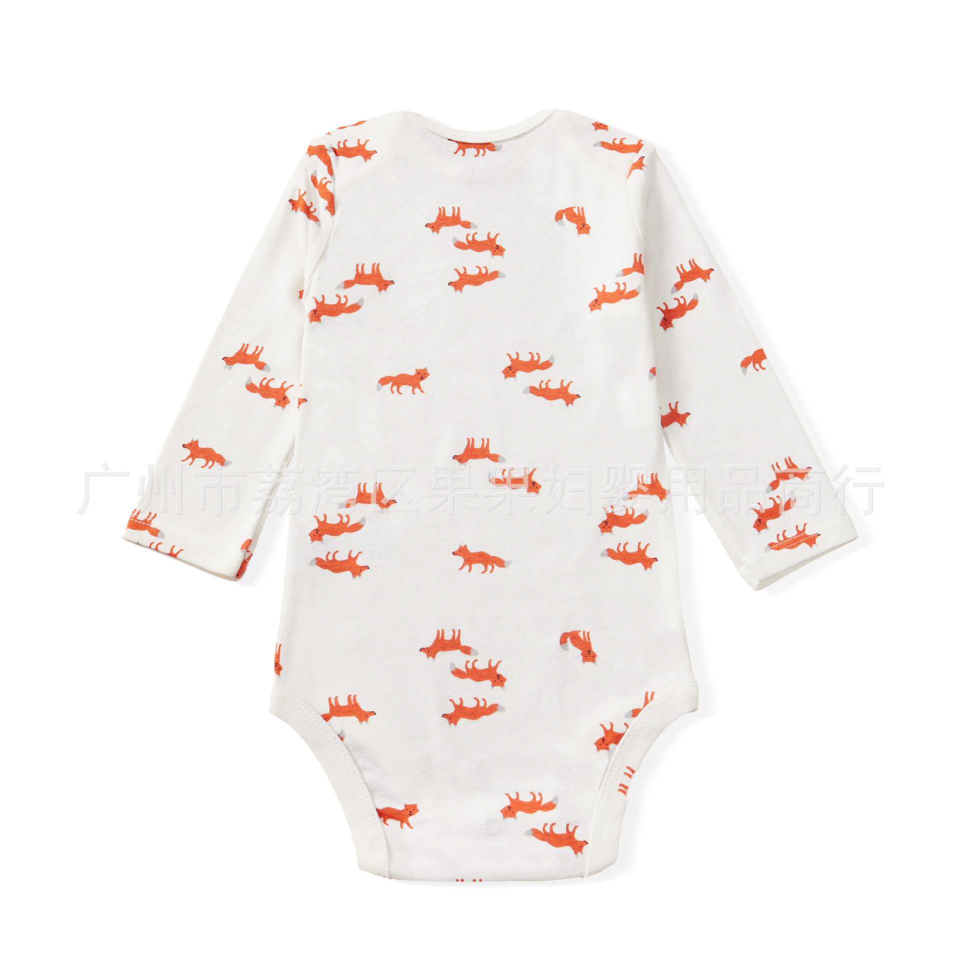 2024 사계절  점프 수트 봄과 가을 긴 소매  소년과 소녀 순면 토끼 동물 인쇄 삼각형 가방 방귀 옷