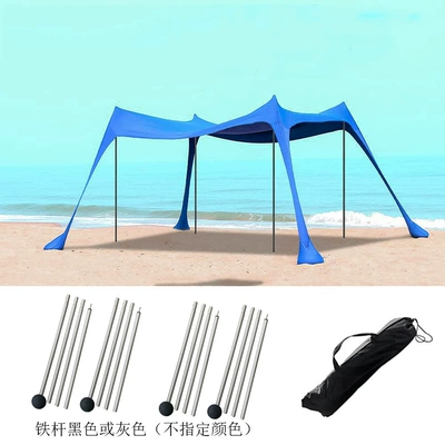 portable seaside beach vacation | Avtomobil yan çətirləri - 4-blue-iron-rods-200160150cm