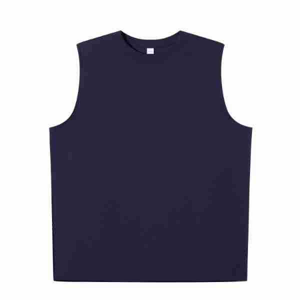 245g heavy combed cotton round neck sleeveless T-shirt vest women's fashion brand solid color loose casual running vest customization