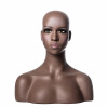 新款欧美假人女头模特玻璃钢双肩头模深肤色非洲假发摄影拍照道具|ms