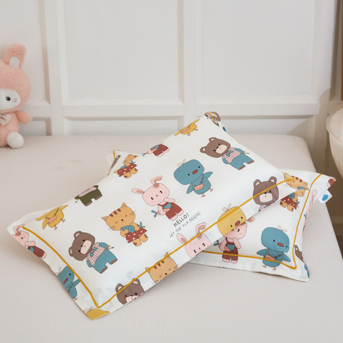 Wholesale 60 satin long-staple cotton children's pillowcase cotton cartoon student cotton pillowcase summer small pillowcase wholesale