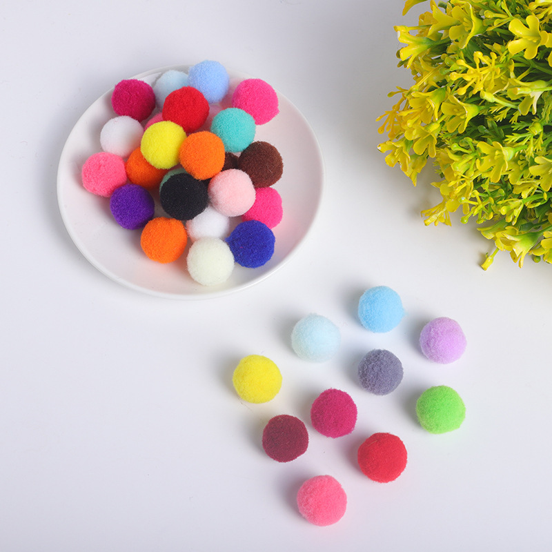 大小毛球diy辅料绒球毛直供现货玩具手工高弹毛球涤纶配件彩色