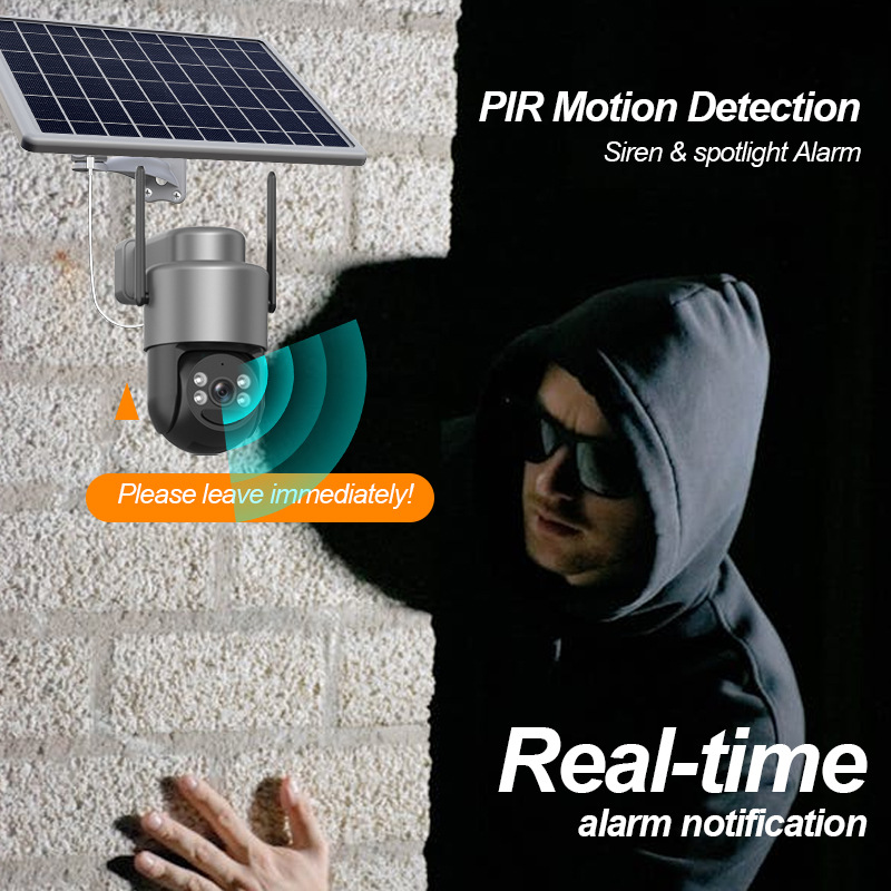WiFi inalámbrico al aire libre / 4G monitor HD al aire libre cámara de vigilancia solar de visión nocturna a todo color