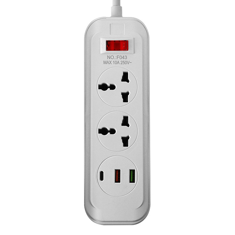 Enchufe transfronterizo estándar europeo estándar británico estándar americano placa de enchufe multi-enchufe de 2 metros zócalo universal puerto USB / PD enchufe