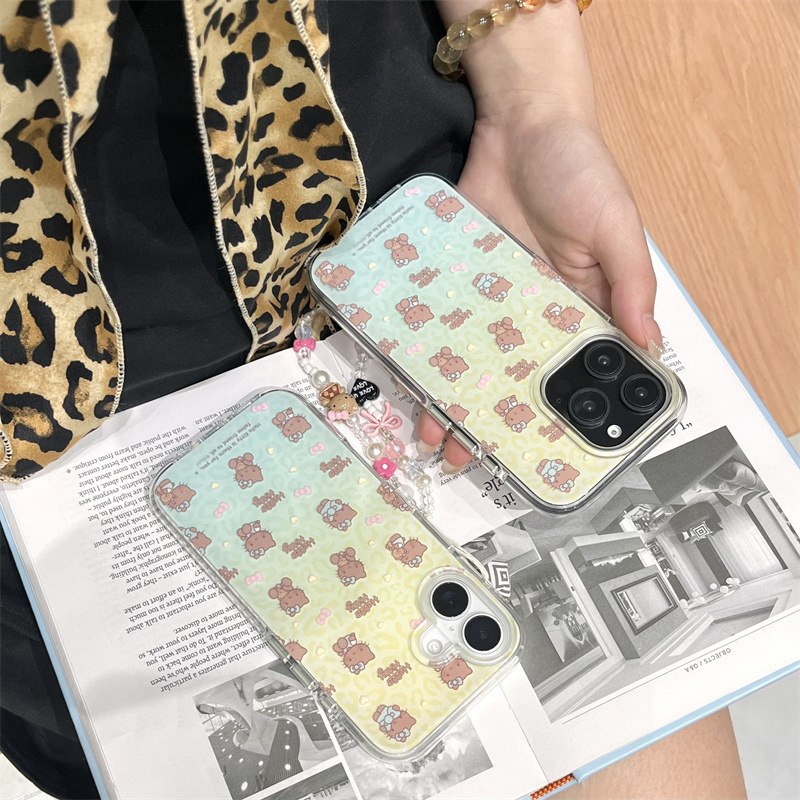 拼色豹纹爱心黑皮Kitty适用iPhone16苹果15ProMax/14手机壳13新款|undefined