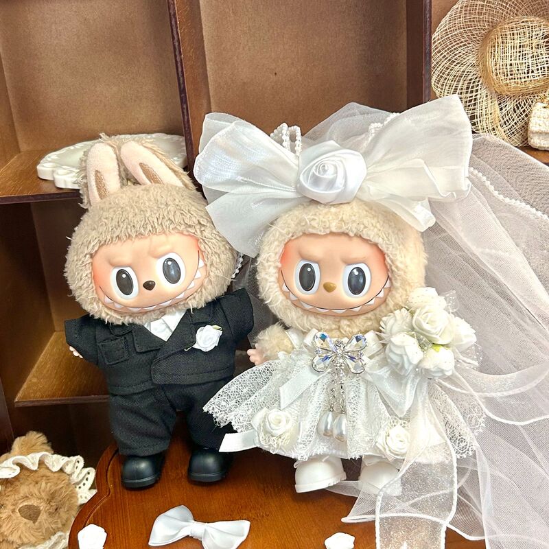 17cm Labubu First, Second and Third Generation Labubu Universal Wearable Baby Clothes Wedding Wedding Suit Original Factory Direct Sale 17cm Labubu First, Second and Third Generation Labubu Universal Wearable Baby Clothes Wedding Wedding Suit Original Factory Direct Sale