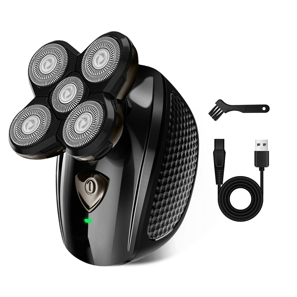 Afeitadora Eléctrica Lavable de 5 Cabezales de Acero Inoxidable con Pantalla LED Flotante