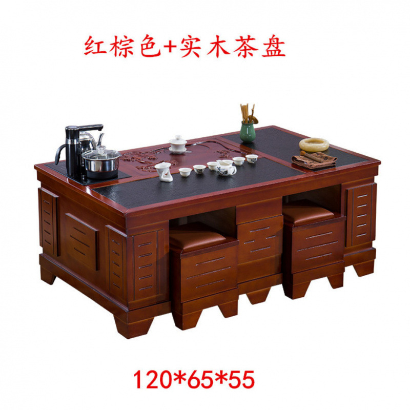 Mesa de té de kung fu con tetera de agua caliente, mesa de té de piedra caliente, conjunto integral de mesa de té, sala de estar, oficina doméstica, mesa de té