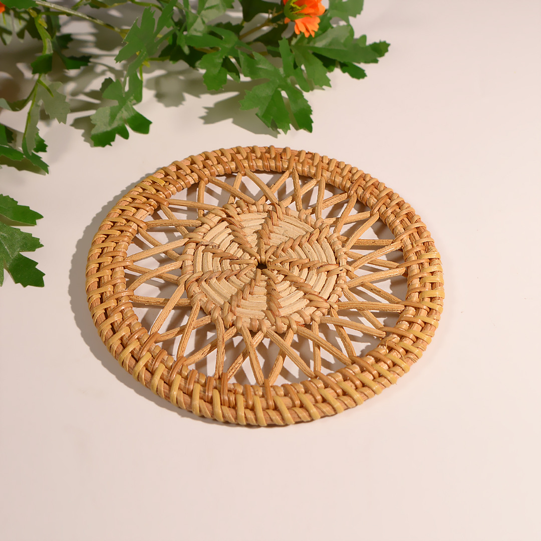 Posavasos de ratán, manteles de aislamiento térmico, colgantes de decoración de paredes de casas de familia nórdicas, porche para el hogar, sala de estar, adornos de tejido, adornos