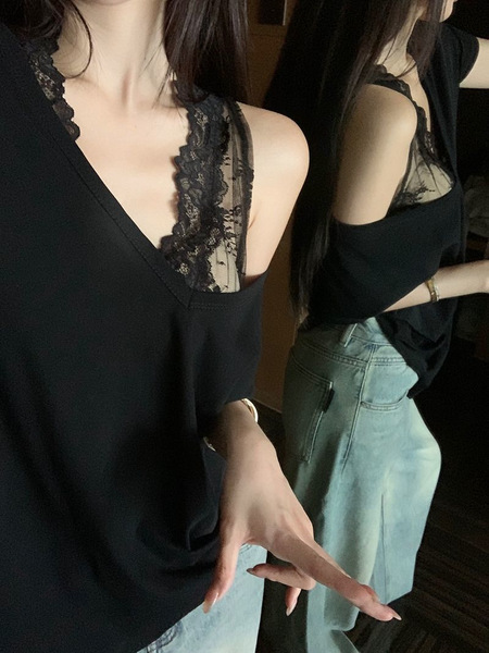 Sexy lace autumn design tank top sleevless
