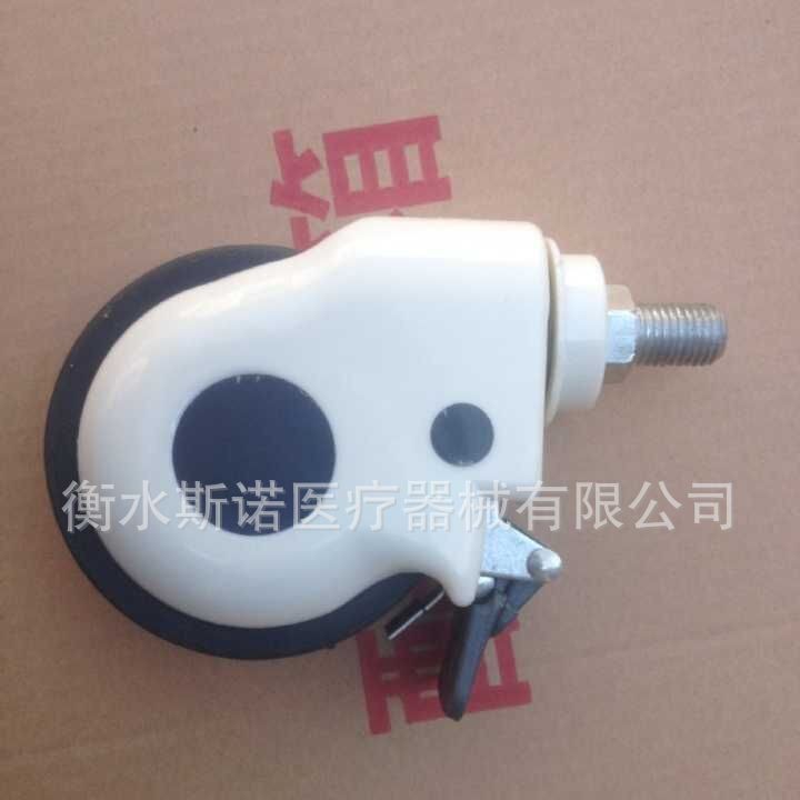 静音轮5寸医用 M16丝杆万向轮带刹车静音包罩推车脚轮医用脚轮