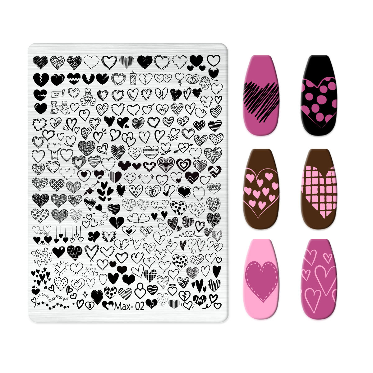 Explosions Super Large Nail Art Egg Plate Nail Art Steel Plate New Technology Cute Nail Art Bow Frosted with Back Plate