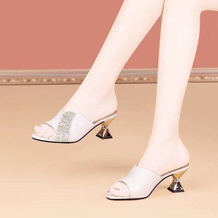 2025 Summer New Women's Shoes Atmospheric Korean Style Fashion Casual Thin Heel High Heel Women's High Heel Sandals