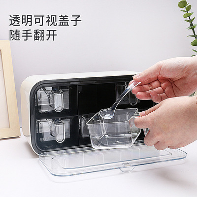 originality kitchen Supplies Seasoning box Wheat Straw Seasoning Box Spoon Cruet suit monosodium glutamate Salt shaker