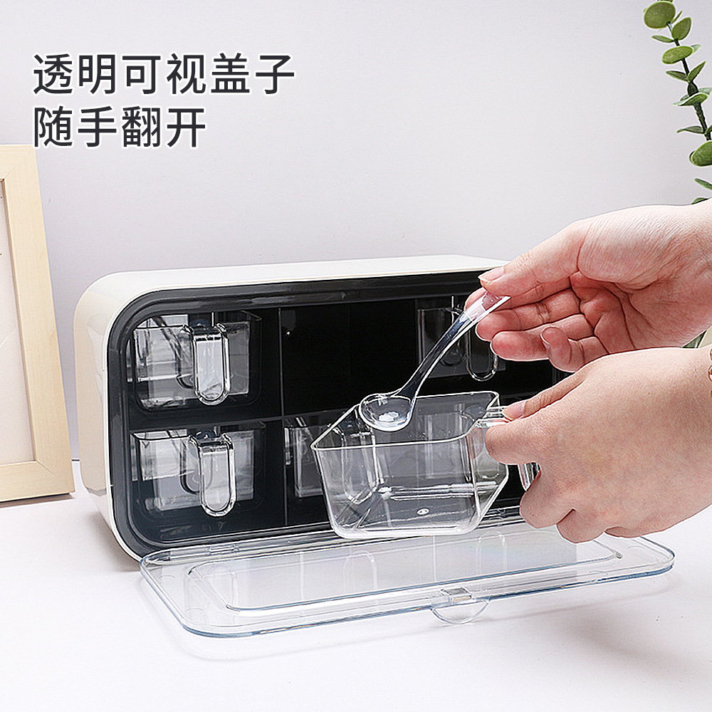 originality kitchen Supplies Seasoning box Wheat Straw Seasoning Box Spoon Cruet suit monosodium glutamate Salt shaker