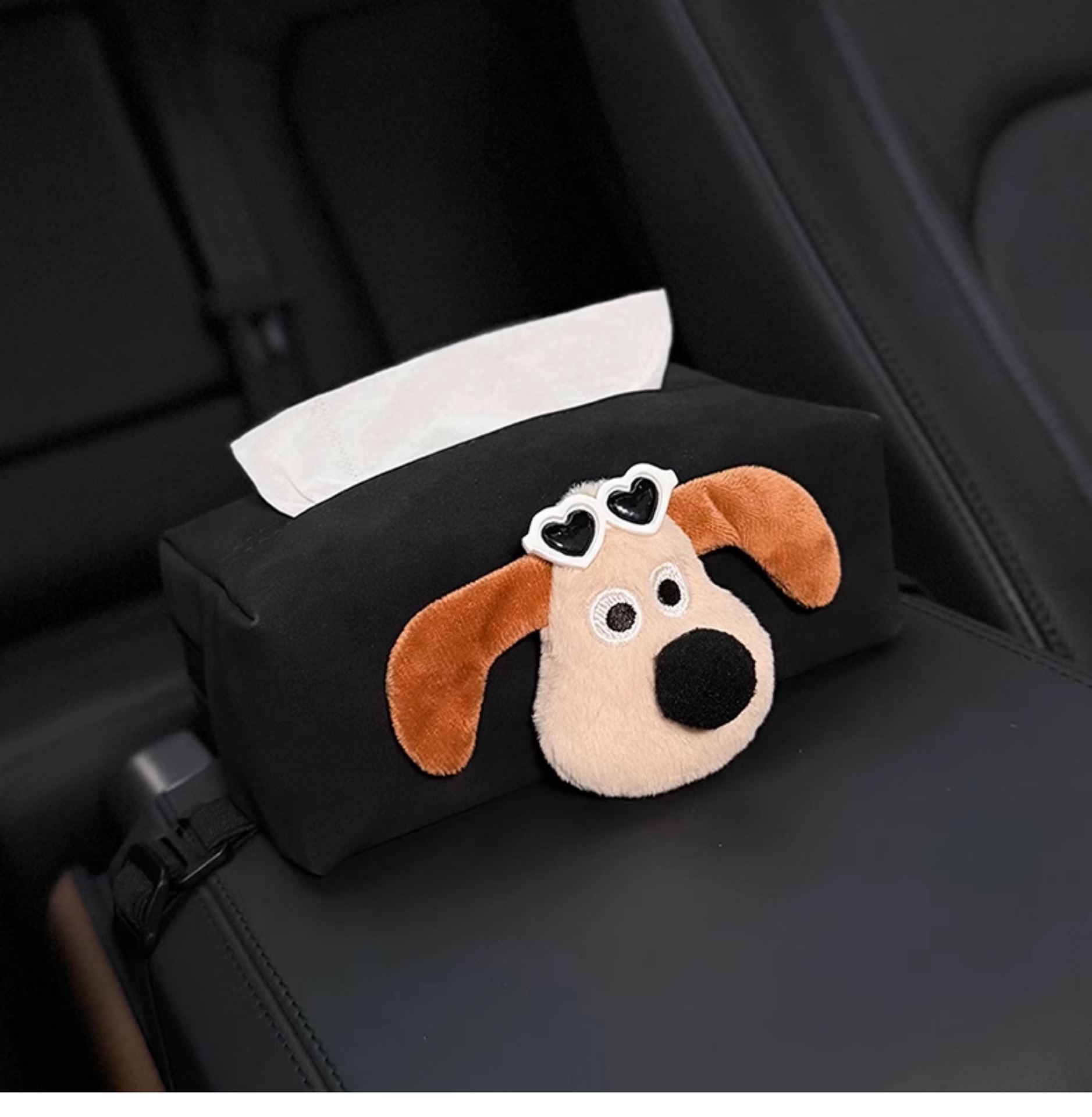 Cute Doll Car Interior Armrest Box Tissue Box Storage Creative High-Value Trendy Model for Women