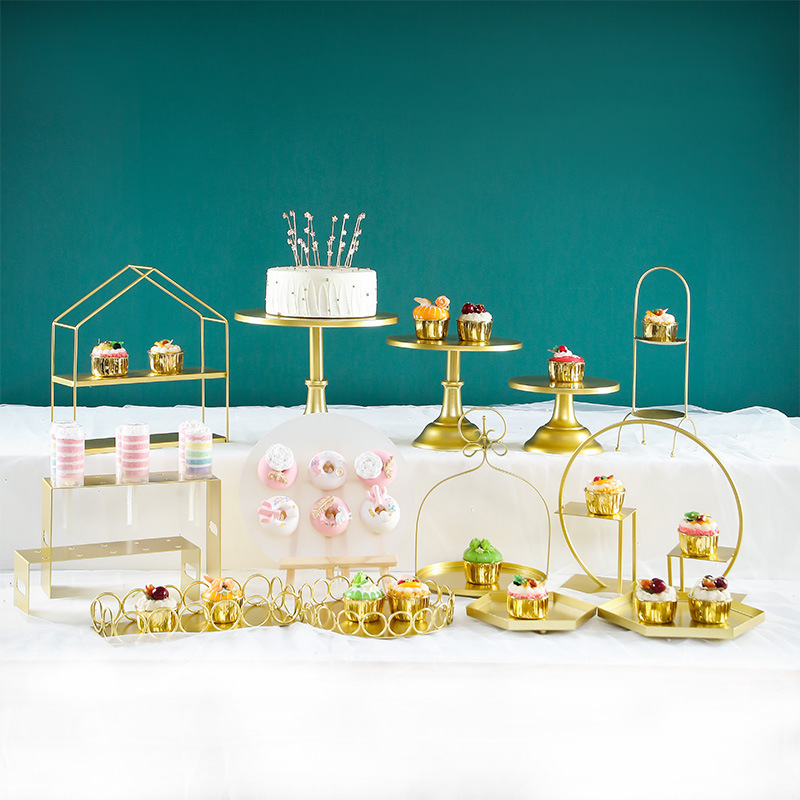 Decoración de postre europea estante de exhibición de decoración de boda props estante de pastel de té de la tarde estante de refrigerio de té estante de descanso de té image 14