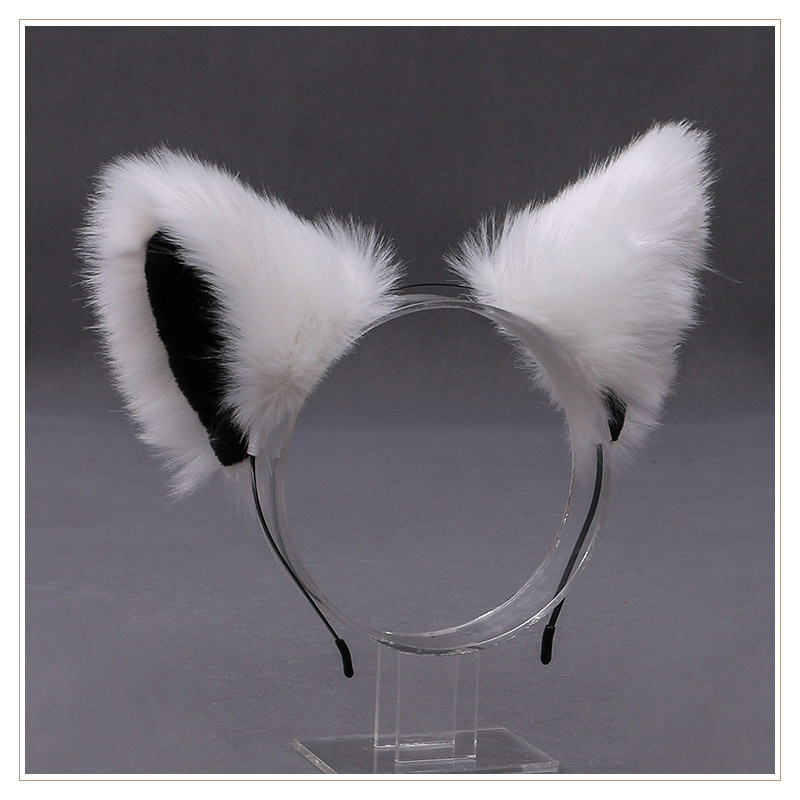 De una sola pieza hecha a mano de peluche Lolita diadema de oreja de gato KC accesorios para el cabello bestia oído tocado Fox oreja horquilla