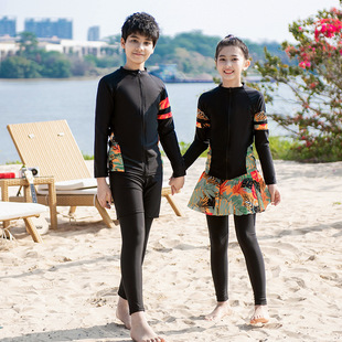 New Parent-Child Swimsuit Split Men's and Women's Diving Suit Long Sleeve Sun Protection Surfsuit Jellyfish Suit Swimwear Factory Direct Supply