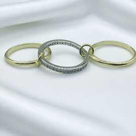 新款满钻叠戴满钻戒指韩版时尚大气轻奢三连指环批发