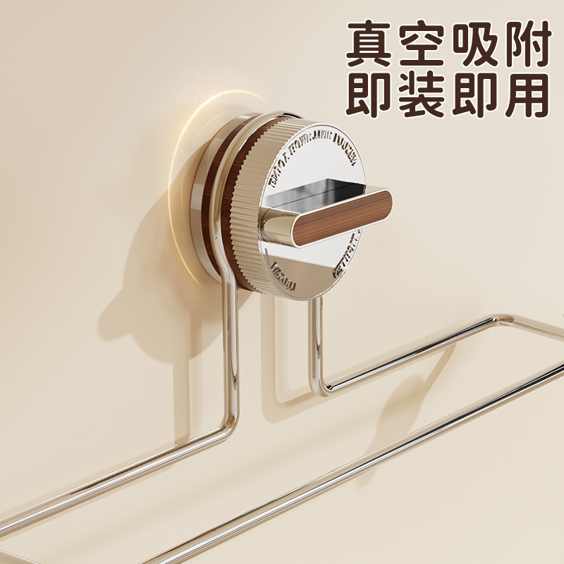 吸盘厨房纸巾架免打孔整体橱柜用纸挂架一次性懒人抹布保鲜膜挂架|undefined