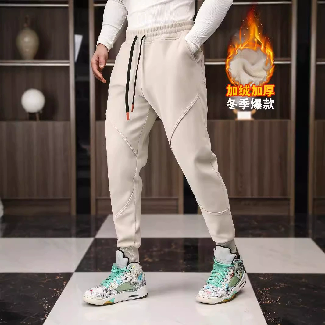 Зимние спортивные брюки для отдыха мужские свободные брюки с длинными брюками с бархатным толстым бегом на открытом воздухе теплые новые брюки