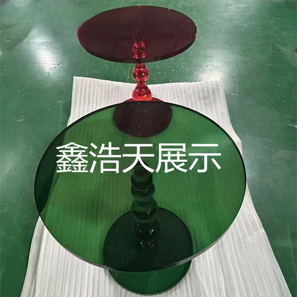 亚克力展示柜子简约桌透明彩色玻璃桌商品展示架促销台彩色装饰台