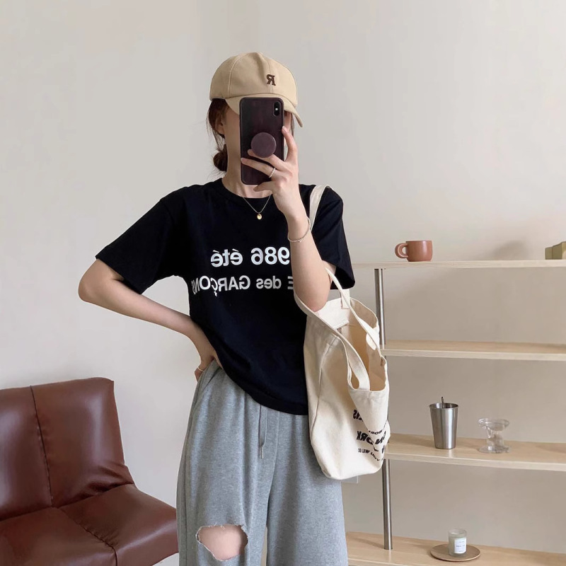 Cross-Border Spring and Summer T-Shirt Cotton Short-Sleeved Joint Style Commuter Short-Sleeved Printed Classic Versatile Top Unisex T-Shirt