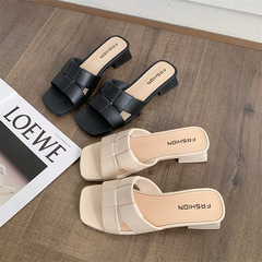 女性用スリッパ、外出用、多用途、ネットセレブファッションサンダル、家庭用滑り止めソフトソール、英国風婦人靴