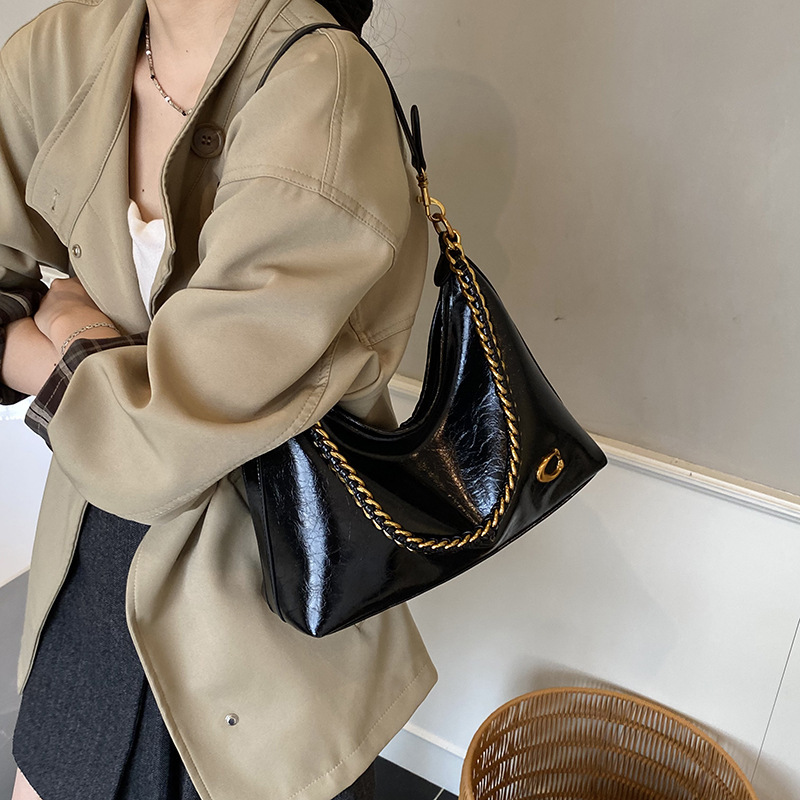 女包包大容量简约时尚链条单肩腋下包2025新款复古百搭斜挎通勤包|undefined