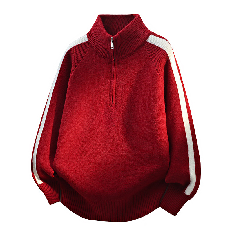 2026秋季青少年宽松圆领长袖针织衫运动风格透气厚款毛衣男装，男装针织衫/毛衣，星座614